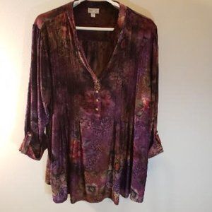 Avenue Purple print 3/4 sleeve Top 22/24